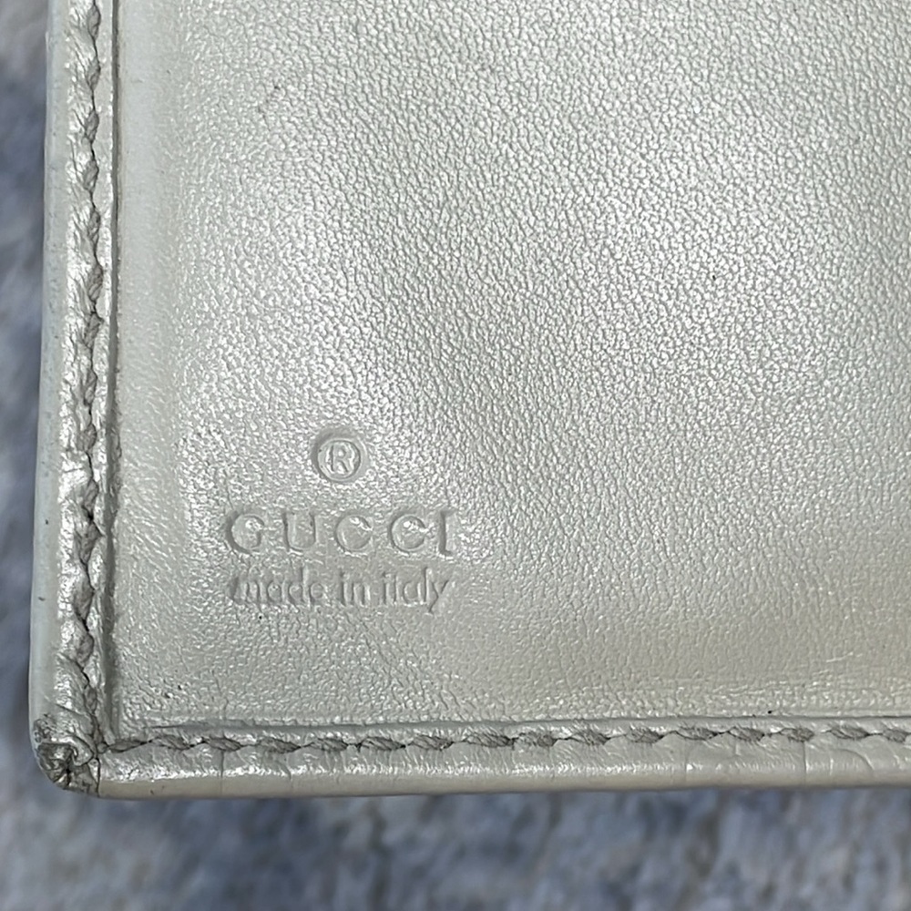 Gucci Guccissima Leather GG Logo Compact Bifold Wallet Piston Jackie Ivory - Picture 12 of 17